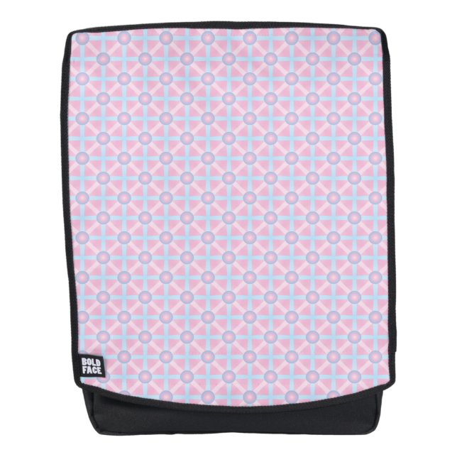 Cute Pink, Purple & Light Blue Pattern Backpack (Front)