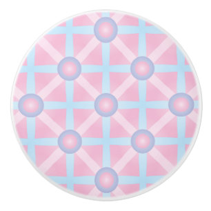 Cute Pink, Purple & Light Blue Pattern Ceramic Knob