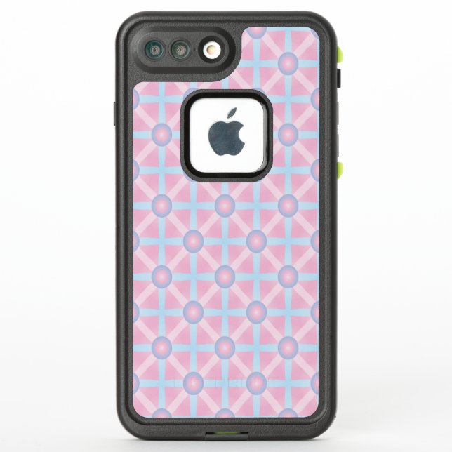 Cute Pink, Purple & Light Blue Pattern LifeProof iPhone Case (Back)