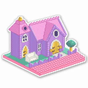 Cute Pink Purple Pixel Art 90s Toy Church Girls 