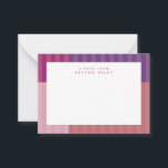 Cute pink purple stripes fun personalised kid's card<br><div class="desc">Send a note on this sweet personalised stationery - great for both kids and grownups! - that features a fun and colourful pink and purple striped frame and simple typography. The back is a coordinating pink. Perfect for a children's stocking stuffer, personalised notes, teacher gifts, children's thank you notes and...</div>
