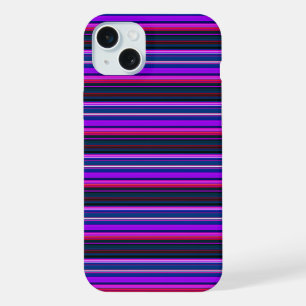 Cute pink purple stripes iPhone 15 plus case