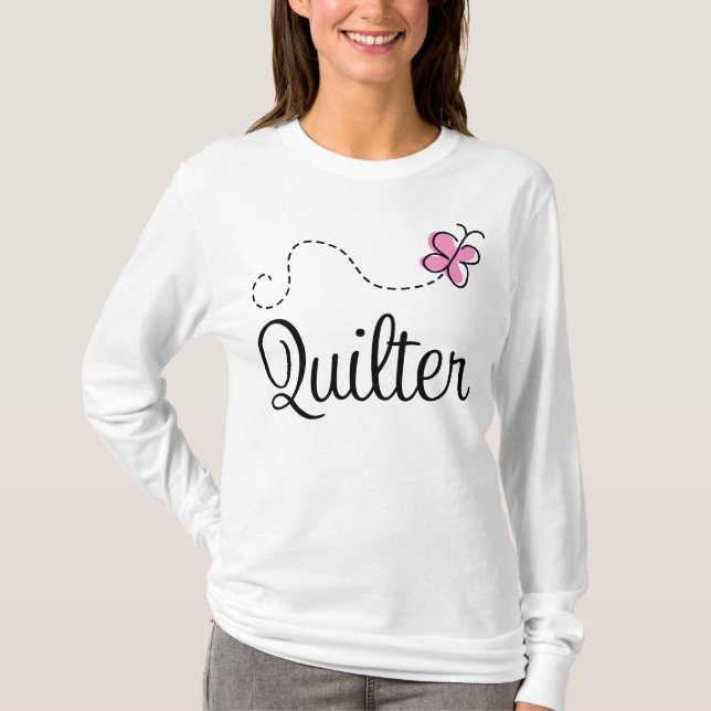 Cute Pink Quilter Gift T-Shirt (Front)