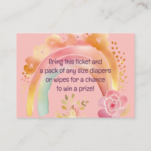 Cute Pink Rabbit Baby Shower Enclosure Card (Back)