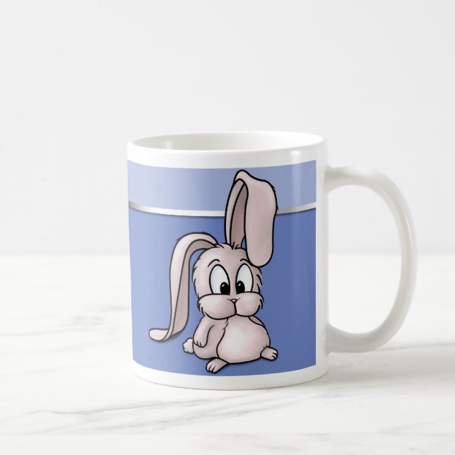 Cute Pink Rabbit Cartoon Coffee Mug (Right)