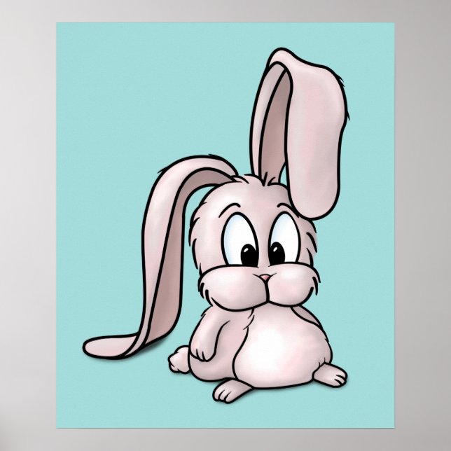 Cute Pink Rabbit Cartoon Poster (Front)
