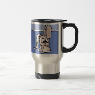 Cute Pink Rabbit Cartoon Travel Mug