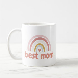 Cute Pink Rainbow Best Mum or Your Text Coffee Mug