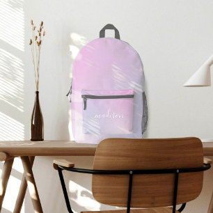 Cute Pink Rainbow Custom Name Printed Backpack