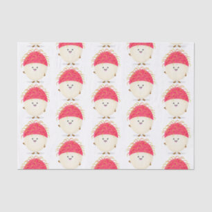 Cute pink rambutan cartoon illustration tissue paper