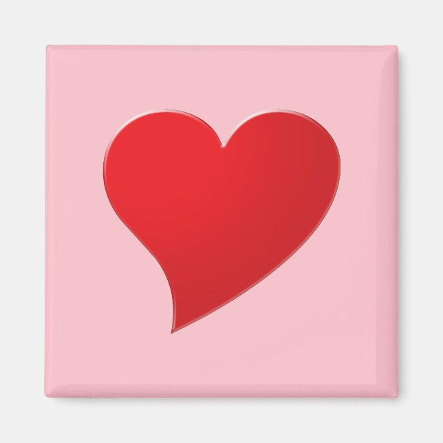 Cute pink red big heart modern girly Valentine’s Magnet (Front)