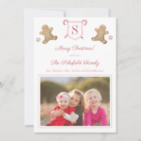 Cute Pink Red Gingerbread Peppermint Stripes Photo