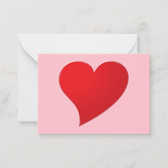 Cute pink red heart modern Valentine’s Day card (Front)