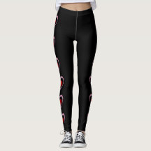 Cute Pink & Red Hearts Valentine Leggings