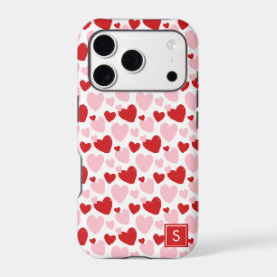 Cute Pink Red Speckled Heart Pattern Personalised