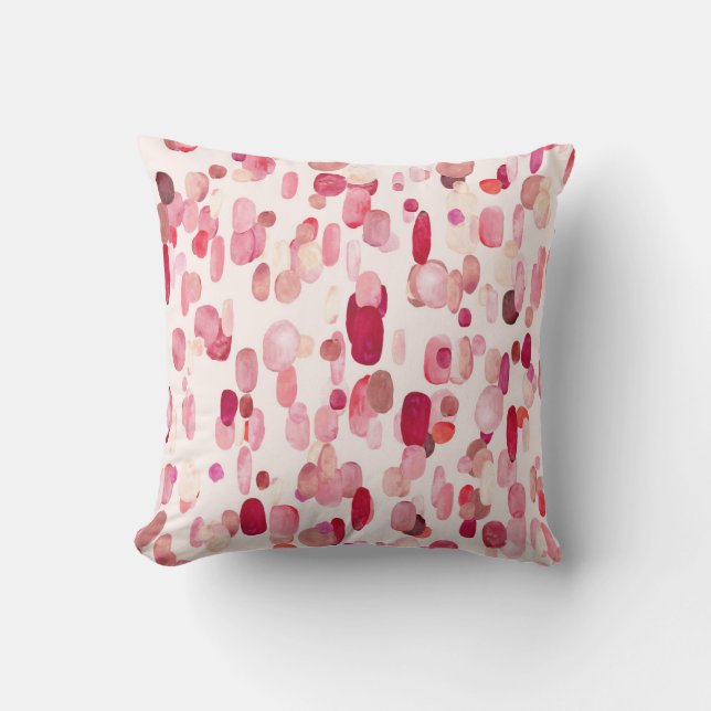 Cute Pink Red Spots Seamless Cushion (Front)