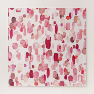 Cute Pink Red Spots Seamless Jigsaw Puzzle