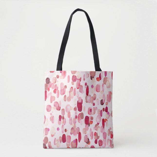 Cute Pink Red Spots Seamless Tote Bag (Front)