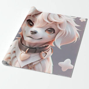 Cute Pink Retriever Puppy Gift Wrap Kids Birthdays