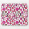 Cute pink retro flower trees and leafs mouse pad