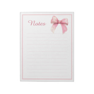 Cute Pink Ribbon Bow Coquette Aesthetic Notes