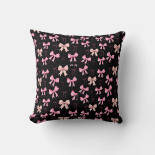 Cute Pink Ribbon Bow Pattern Decorative Throw Pill Cushion