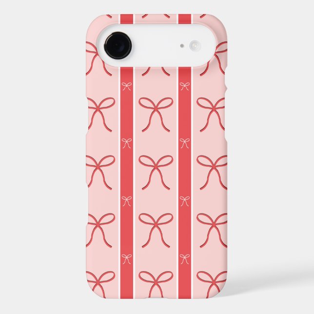 Cute Pink Ribbon Striped Pattern (Back)