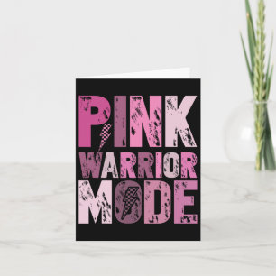 Cute Pink Ribbon Warrior Mode - Retro Breast Cance Card