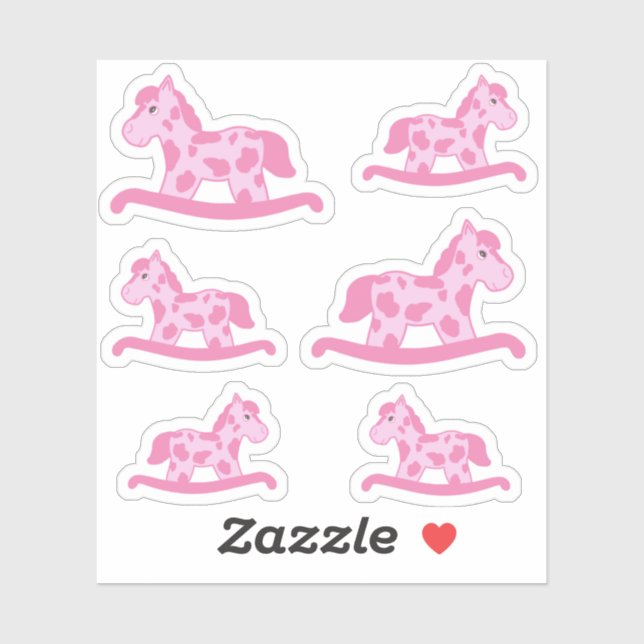 Cute Pink Rocking Horse Drawing Kids (Sheet)