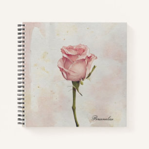 Cute Pink Rose Flower Floral Photo Journal