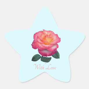 Cute Pink Rose With Love Sticker