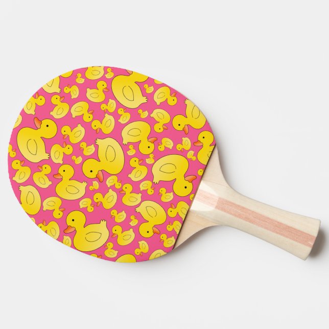 Cute pink rubber ducks ping pong paddle (Side)