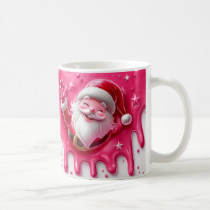 Cute Pink Santa Christmas Mug   Cozy Winter Mug