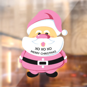 Cute pink Santa Claus Christmas holiday