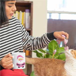 Cute pink Santa Claus Christmas holiday Coffee Mug