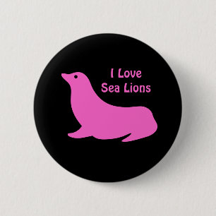 Cute pink Sea Lion 6 Cm Round Badge