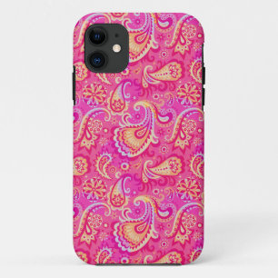 Cute pink seamless paisley look Case-Mate iPhone case