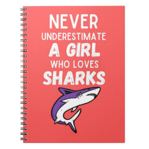 Cute Pink Shark Gifts For Baby Girl For Kids Ocean Notebook