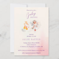 Cute Pink Shoes Fairy Dust Girl Baby Shower