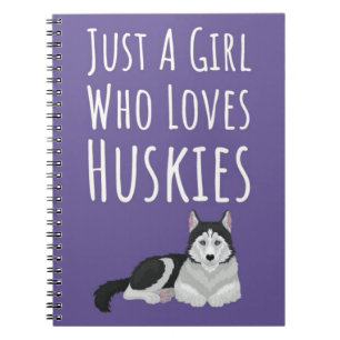 Cute Pink Siberian Husky Gifts For Baby Girls Kids Notebook