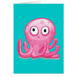 cute pink silly octopus