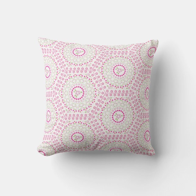 Cute Pink Simple Geometric Whimsical Pattern  Cushion (Front)