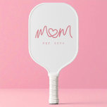 Cute Pink Simple Script Heart Mom Established Est Pickleball Paddle<br><div class="desc">Cute Pink Simple Script Heart Mom Established Est Pickleball Paddle.
Make it yours with easy customization. Need a custom order? Just send us a message, we’re here to help. Kindly note that response times may vary slightly due to the time difference.</div>