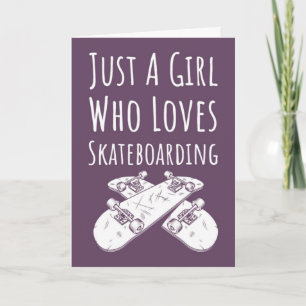 Cute Pink Skateboarding Cards For Baby Girls Kids