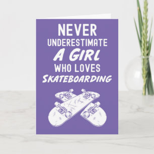 Cute Pink Skateboarding Cards For Girls Skateboard