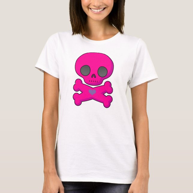 Cute Pink Skull & Crossbones Shirt (Front)