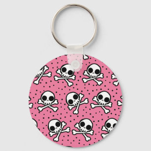 Cute Pink Skull Key Ring