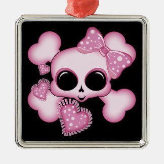 Cute Pink Skull Metal Tree Decoration