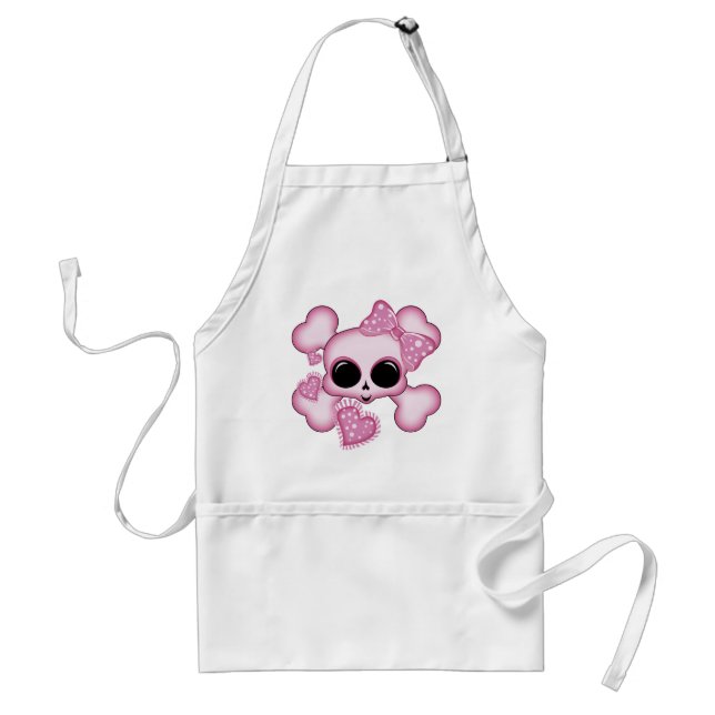 Cute Pink Skull Standard Apron (Front)