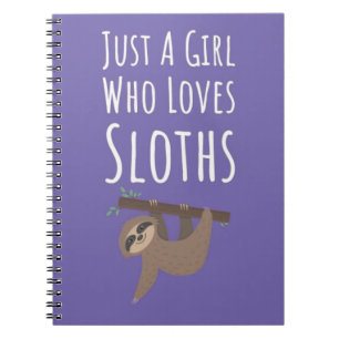 Cute Pink Sloth Gifts For Baby Girls Kids Lover Notebook